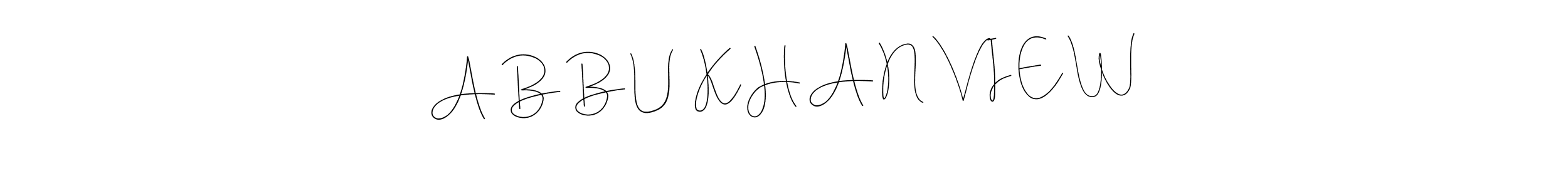 Design your own signature with our free online signature maker. With this signature software, you can create a handwritten (Andilay-7BmLP) signature for name A B B U  K H A N  V I E W. A B B U  K H A N  V I E W signature style 4 images and pictures png