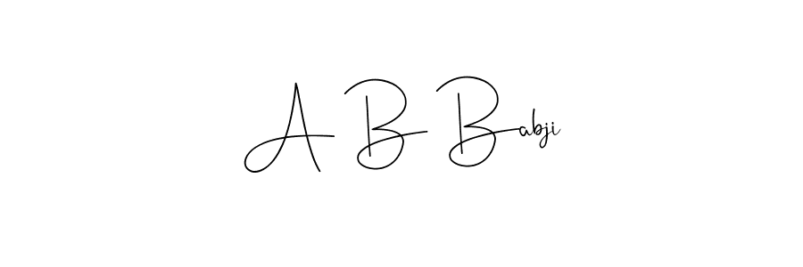 Design your own signature with our free online signature maker. With this signature software, you can create a handwritten (Andilay-7BmLP) signature for name A B Babji. A B Babji signature style 4 images and pictures png