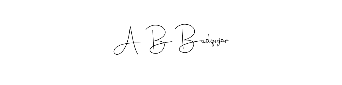 A B Badgujar stylish signature style. Best Handwritten Sign (Andilay-7BmLP) for my name. Handwritten Signature Collection Ideas for my name A B Badgujar. A B Badgujar signature style 4 images and pictures png