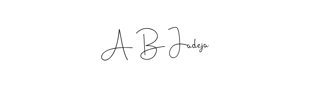 Andilay-7BmLP is a professional signature style that is perfect for those who want to add a touch of class to their signature. It is also a great choice for those who want to make their signature more unique. Get A B Jadeja name to fancy signature for free. A B Jadeja signature style 4 images and pictures png
