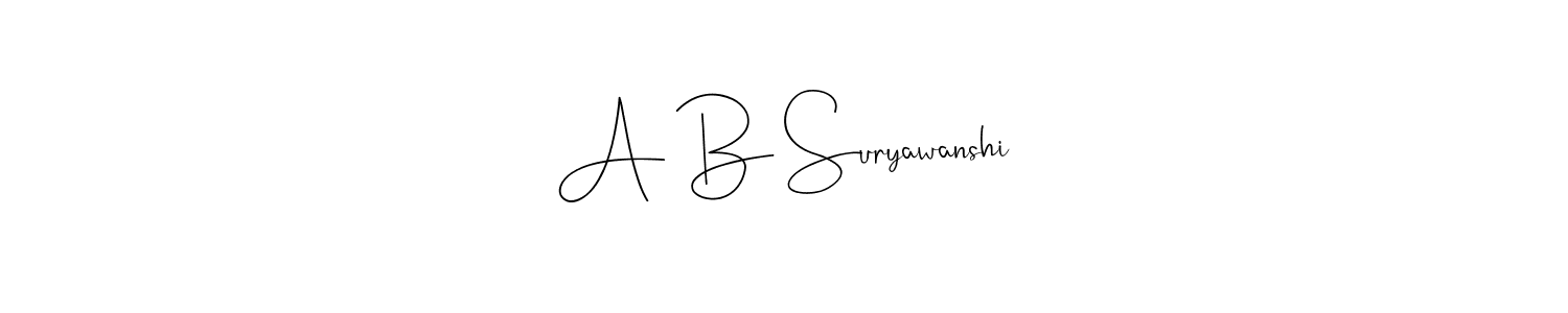 Use a signature maker to create a handwritten signature online. With this signature software, you can design (Andilay-7BmLP) your own signature for name A B Suryawanshi. A B Suryawanshi signature style 4 images and pictures png