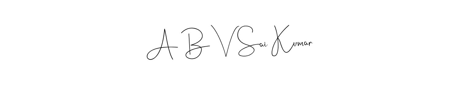 Andilay-7BmLP is a professional signature style that is perfect for those who want to add a touch of class to their signature. It is also a great choice for those who want to make their signature more unique. Get A B V Sai Kumar name to fancy signature for free. A B V Sai Kumar signature style 4 images and pictures png