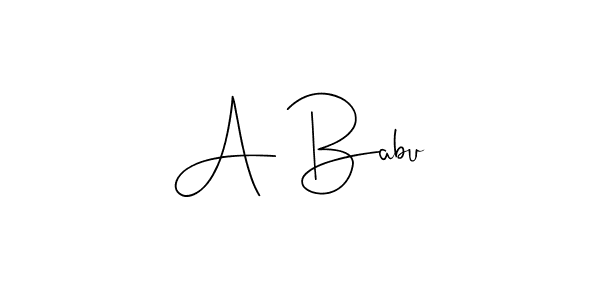Create a beautiful signature design for name A Babu. With this signature (Andilay-7BmLP) fonts, you can make a handwritten signature for free. A Babu signature style 4 images and pictures png