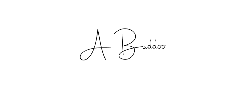 Make a beautiful signature design for name A Baddoo. With this signature (Andilay-7BmLP) style, you can create a handwritten signature for free. A Baddoo signature style 4 images and pictures png