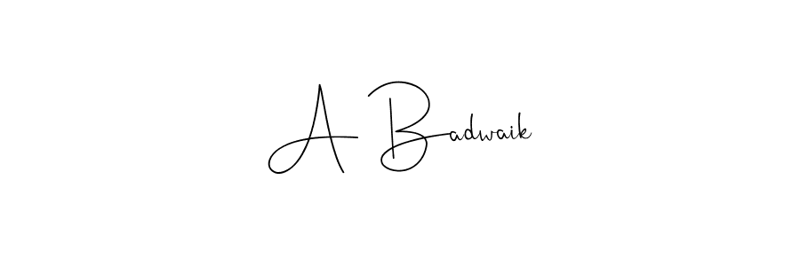 Make a beautiful signature design for name A Badwaik. With this signature (Andilay-7BmLP) style, you can create a handwritten signature for free. A Badwaik signature style 4 images and pictures png