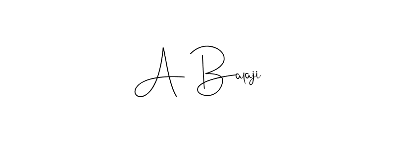 Design your own signature with our free online signature maker. With this signature software, you can create a handwritten (Andilay-7BmLP) signature for name A Balaji. A Balaji signature style 4 images and pictures png