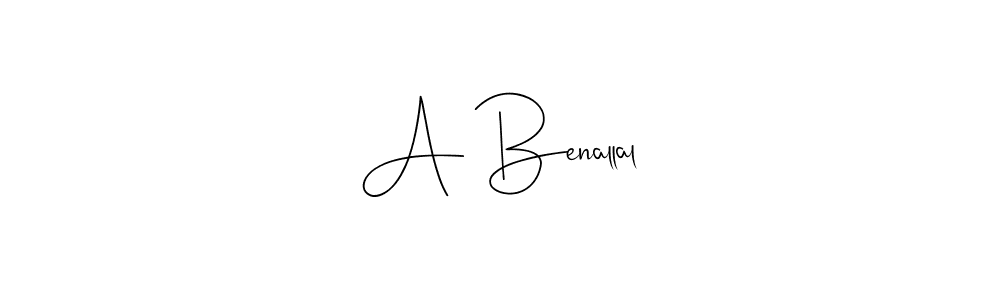 How to make A Benallal name signature. Use Andilay-7BmLP style for creating short signs online. This is the latest handwritten sign. A Benallal signature style 4 images and pictures png