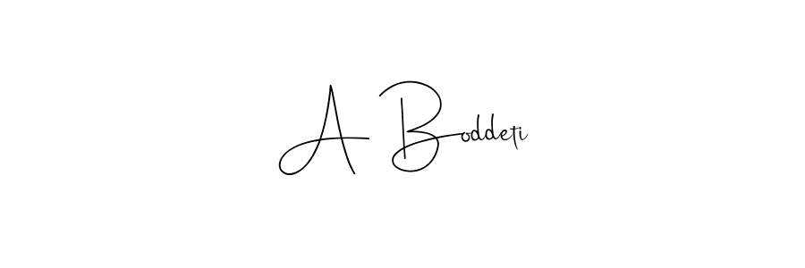 Create a beautiful signature design for name A Boddeti. With this signature (Andilay-7BmLP) fonts, you can make a handwritten signature for free. A Boddeti signature style 4 images and pictures png