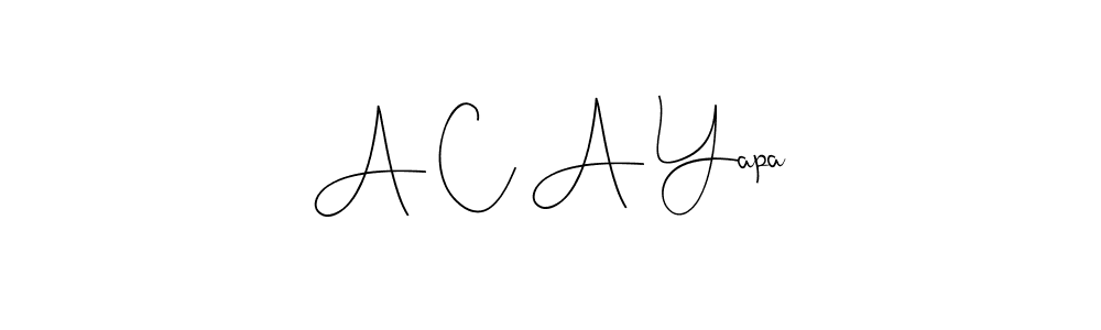 How to Draw A C A Yapa signature style? Andilay-7BmLP is a latest design signature styles for name A C A Yapa. A C A Yapa signature style 4 images and pictures png