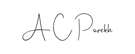 Enhance your business communications with A C Parekh signature in Andilay-7BmLP lettering. Clean, modern, and universally compatible. A C Parekh signature style 4 images and pictures png
