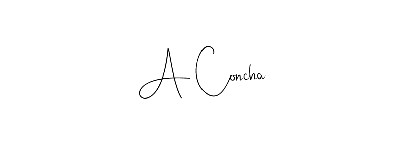 This is the best signature style for the A Concha name. Also you like these signature font (Andilay-7BmLP). Mix name signature. A Concha signature style 4 images and pictures png