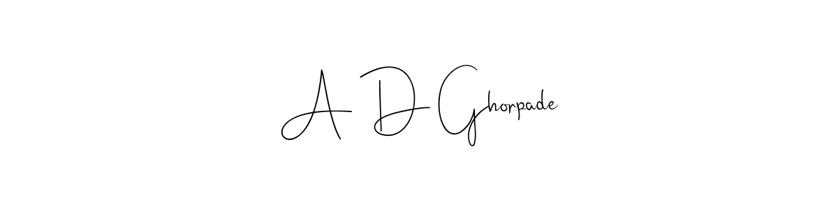 Make a beautiful signature design for name A D Ghorpade. Use this online signature maker to create a handwritten signature for free. A D Ghorpade signature style 4 images and pictures png