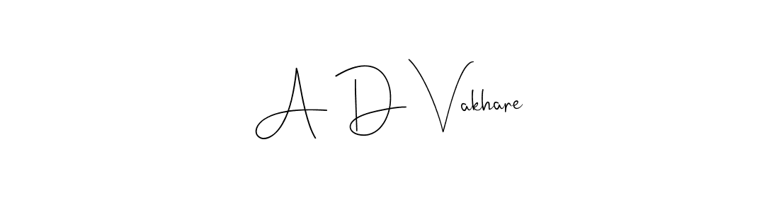 The best way (Andilay-7BmLP) to make a short signature is to pick only two or three words in your name. The name A D Vakhare include a total of six letters. For converting this name. A D Vakhare signature style 4 images and pictures png