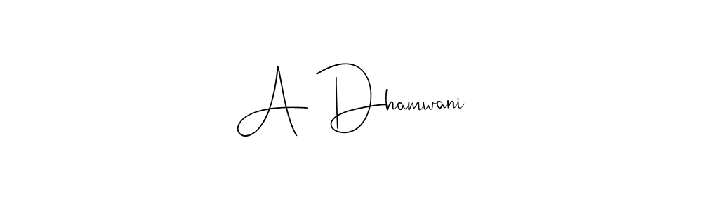 Here are the top 10 professional signature styles for the name A Dhamwani. These are the best autograph styles you can use for your name. A Dhamwani signature style 4 images and pictures png