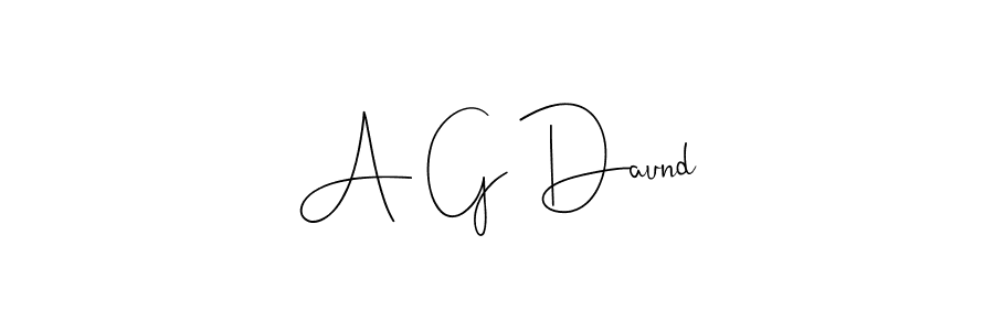 Make a beautiful signature design for name A G Daund. With this signature (Andilay-7BmLP) style, you can create a handwritten signature for free. A G Daund signature style 4 images and pictures png