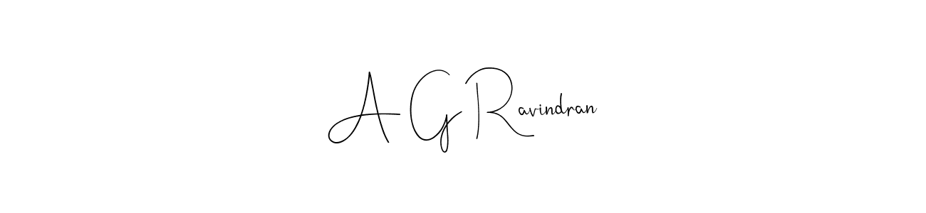 Design your own signature with our free online signature maker. With this signature software, you can create a handwritten (Andilay-7BmLP) signature for name A G Ravindran. A G Ravindran signature style 4 images and pictures png