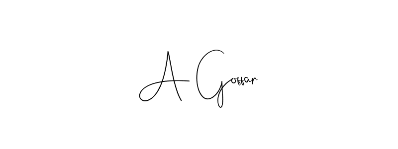 Also You can easily find your signature by using the search form. We will create A Goffar name handwritten signature images for you free of cost using Andilay-7BmLP sign style. A Goffar signature style 4 images and pictures png