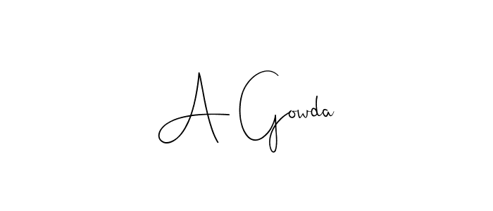 How to make A Gowda signature? Andilay-7BmLP is a professional autograph style. Create handwritten signature for A Gowda name. A Gowda signature style 4 images and pictures png