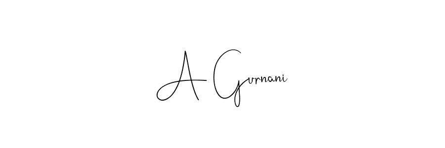 How to make A Gurnani signature? Andilay-7BmLP is a professional autograph style. Create handwritten signature for A Gurnani name. A Gurnani signature style 4 images and pictures png
