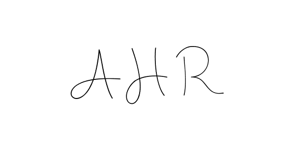 How to make A H  R name signature. Use Andilay-7BmLP style for creating short signs online. This is the latest handwritten sign. A H  R signature style 4 images and pictures png