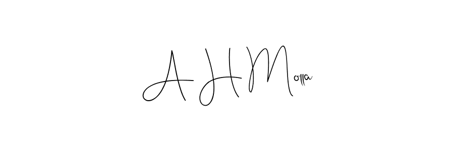 You can use this online signature creator to create a handwritten signature for the name A H Molla. This is the best online autograph maker. A H Molla signature style 4 images and pictures png