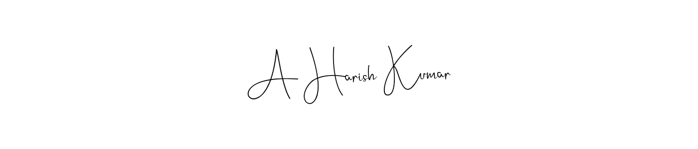 How to make A Harish Kumar name signature. Use Andilay-7BmLP style for creating short signs online. This is the latest handwritten sign. A Harish Kumar signature style 4 images and pictures png