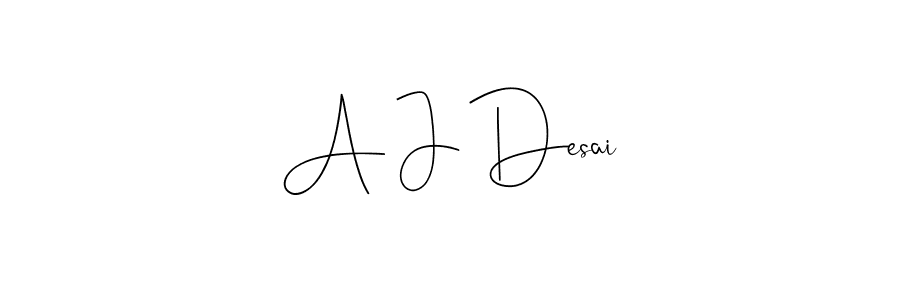 The best way (Andilay-7BmLP) to make a short signature is to pick only two or three words in your name. The name A J Desai include a total of six letters. For converting this name. A J Desai signature style 4 images and pictures png