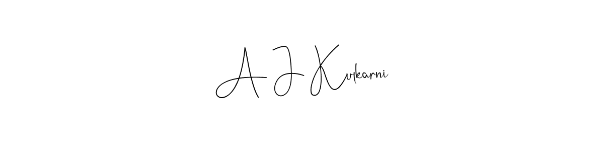 You should practise on your own different ways (Andilay-7BmLP) to write your name (A J Kulkarni) in signature. don't let someone else do it for you. A J Kulkarni signature style 4 images and pictures png