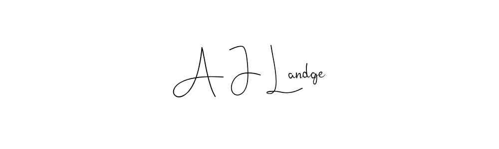 Use a signature maker to create a handwritten signature online. With this signature software, you can design (Andilay-7BmLP) your own signature for name A J Landge. A J Landge signature style 4 images and pictures png