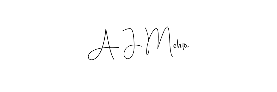Design your own signature with our free online signature maker. With this signature software, you can create a handwritten (Andilay-7BmLP) signature for name A J Mehta. A J Mehta signature style 4 images and pictures png