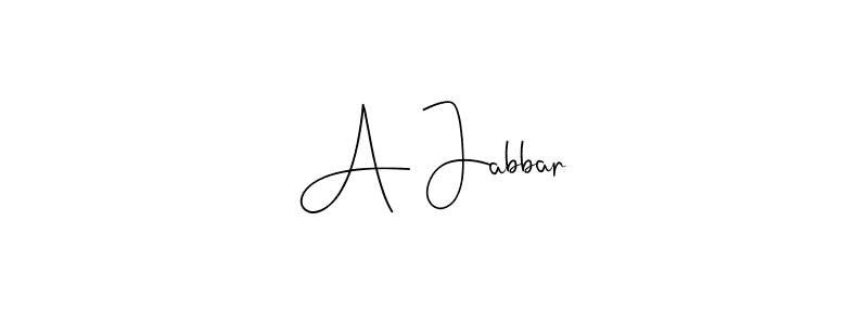 Design your own signature with our free online signature maker. With this signature software, you can create a handwritten (Andilay-7BmLP) signature for name A Jabbar. A Jabbar signature style 4 images and pictures png