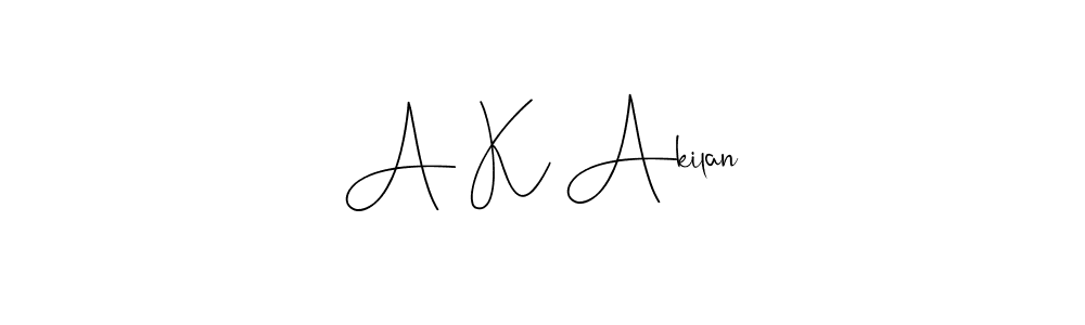 Create a beautiful signature design for name A K Akilan. With this signature (Andilay-7BmLP) fonts, you can make a handwritten signature for free. A K Akilan signature style 4 images and pictures png