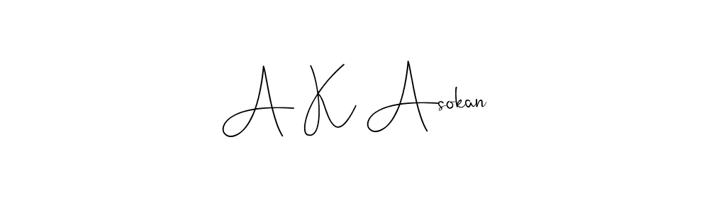 You should practise on your own different ways (Andilay-7BmLP) to write your name (A K Asokan) in signature. don't let someone else do it for you. A K Asokan signature style 4 images and pictures png