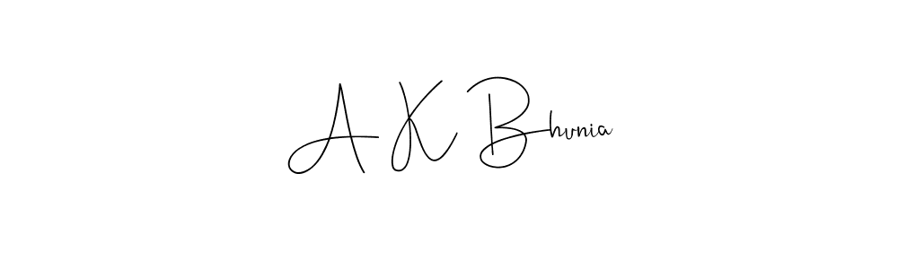 How to make A K Bhunia name signature. Use Andilay-7BmLP style for creating short signs online. This is the latest handwritten sign. A K Bhunia signature style 4 images and pictures png