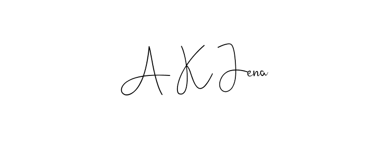 How to make A K Jena name signature. Use Andilay-7BmLP style for creating short signs online. This is the latest handwritten sign. A K Jena signature style 4 images and pictures png