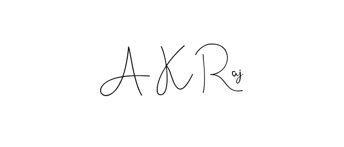 if you are searching for the best signature style for your name A K Raj. so please give up your signature search. here we have designed multiple signature styles  using Andilay-7BmLP. A K Raj signature style 4 images and pictures png