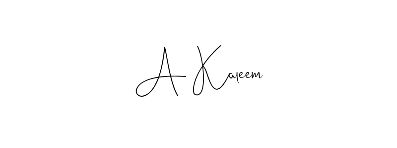 Also You can easily find your signature by using the search form. We will create A Kaleem name handwritten signature images for you free of cost using Andilay-7BmLP sign style. A Kaleem signature style 4 images and pictures png
