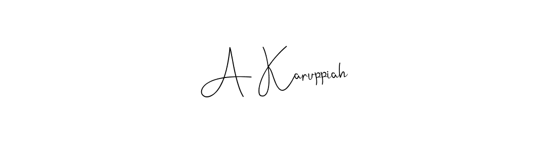 Design your own signature with our free online signature maker. With this signature software, you can create a handwritten (Andilay-7BmLP) signature for name A Karuppiah. A Karuppiah signature style 4 images and pictures png