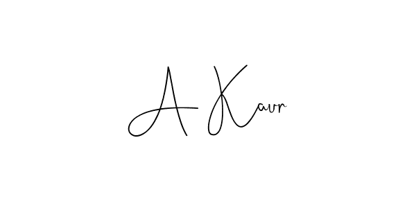 How to make A Kaur signature? Andilay-7BmLP is a professional autograph style. Create handwritten signature for A Kaur name. A Kaur signature style 4 images and pictures png