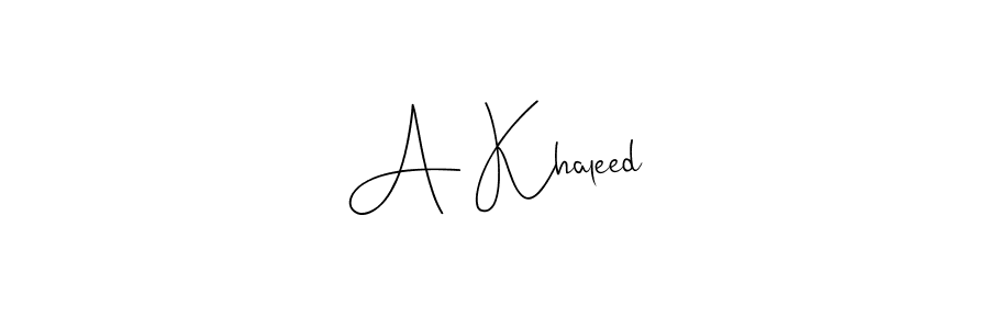 Also You can easily find your signature by using the search form. We will create A Khaleed name handwritten signature images for you free of cost using Andilay-7BmLP sign style. A Khaleed signature style 4 images and pictures png