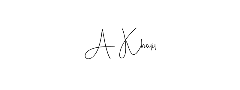 How to make A Khalil name signature. Use Andilay-7BmLP style for creating short signs online. This is the latest handwritten sign. A Khalil signature style 4 images and pictures png