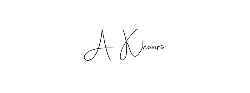 if you are searching for the best signature style for your name A Khanra. so please give up your signature search. here we have designed multiple signature styles  using Andilay-7BmLP. A Khanra signature style 4 images and pictures png