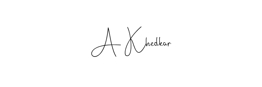 Make a beautiful signature design for name A Khedkar. With this signature (Andilay-7BmLP) style, you can create a handwritten signature for free. A Khedkar signature style 4 images and pictures png