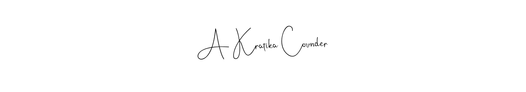 A Kratika Counder stylish signature style. Best Handwritten Sign (Andilay-7BmLP) for my name. Handwritten Signature Collection Ideas for my name A Kratika Counder. A Kratika Counder signature style 4 images and pictures png