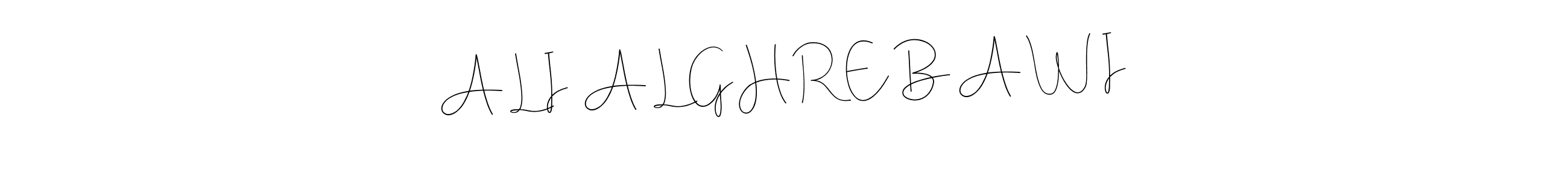 You should practise on your own different ways (Andilay-7BmLP) to write your name (A L I  A L G H R E B A W I) in signature. don't let someone else do it for you. A L I  A L G H R E B A W I signature style 4 images and pictures png