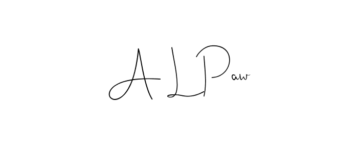 Use a signature maker to create a handwritten signature online. With this signature software, you can design (Andilay-7BmLP) your own signature for name A L Paw. A L Paw signature style 4 images and pictures png