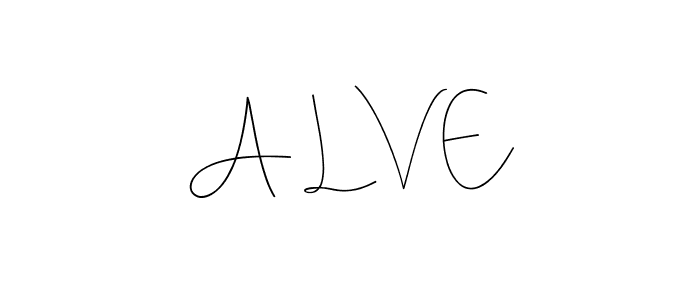 How to make A L V E name signature. Use Andilay-7BmLP style for creating short signs online. This is the latest handwritten sign. A L V E signature style 4 images and pictures png