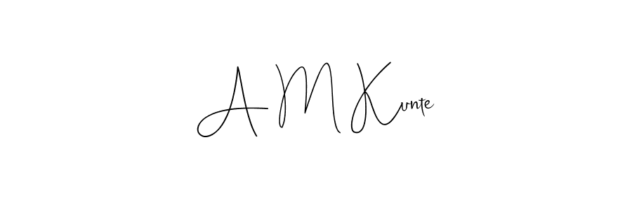 Make a beautiful signature design for name A M Kunte. Use this online signature maker to create a handwritten signature for free. A M Kunte signature style 4 images and pictures png