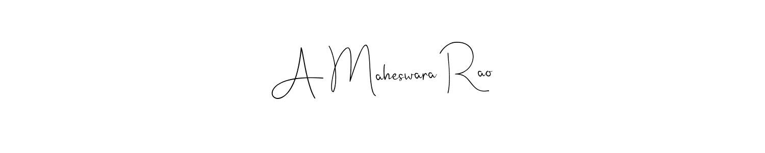 How to make A Maheswara Rao name signature. Use Andilay-7BmLP style for creating short signs online. This is the latest handwritten sign. A Maheswara Rao signature style 4 images and pictures png