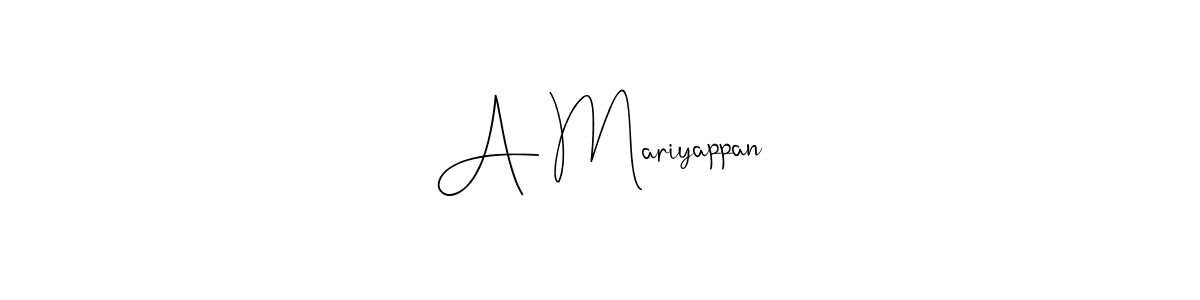 if you are searching for the best signature style for your name A Mariyappan. so please give up your signature search. here we have designed multiple signature styles  using Andilay-7BmLP. A Mariyappan signature style 4 images and pictures png